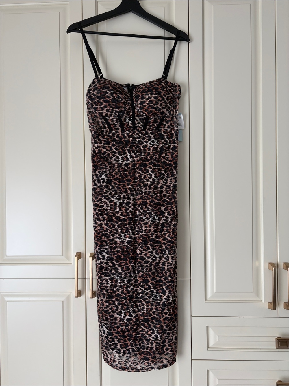 Derek Heart Brown and Black Leopard Lace Midi Dress